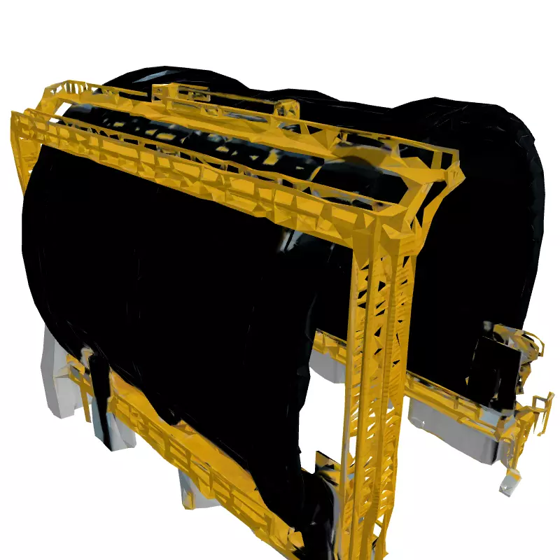 Industrial Tunnel Section 3D Model Low-poly 3D model_3