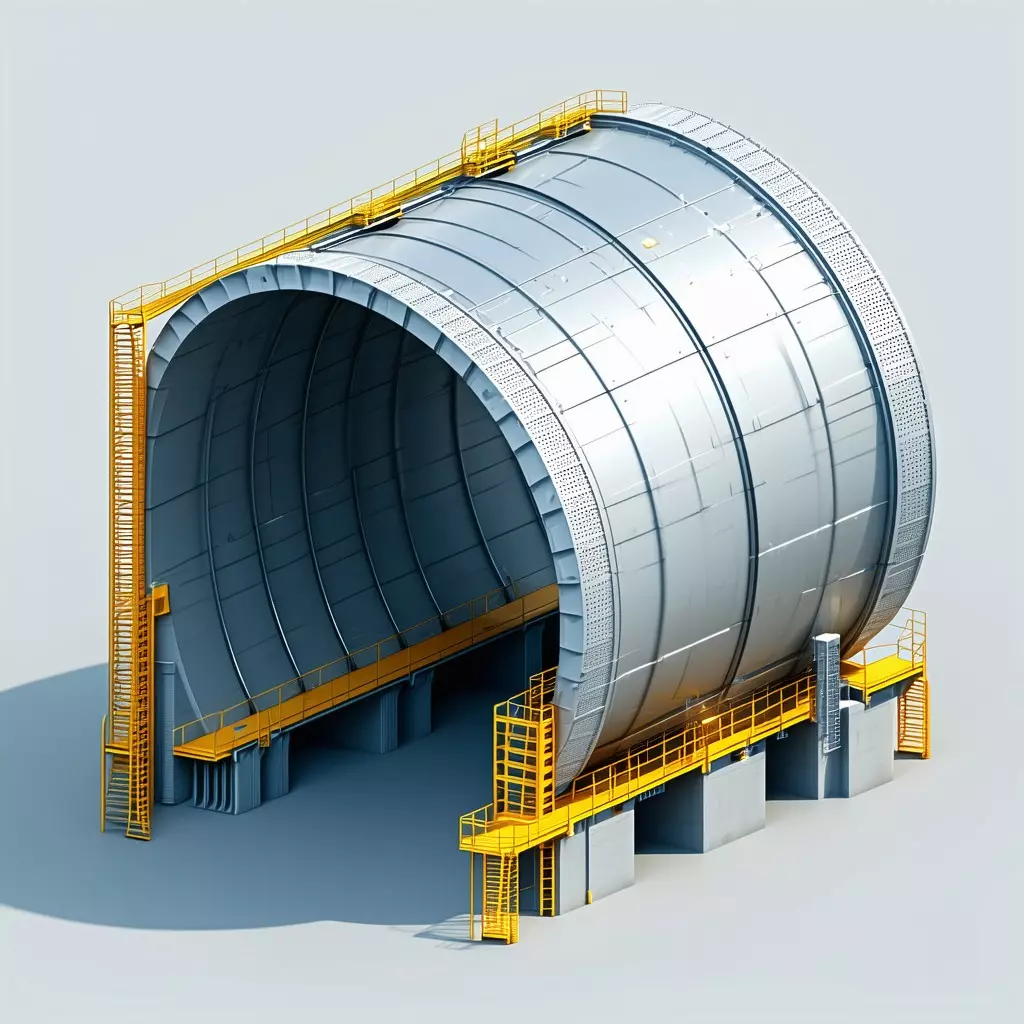 Industrial Tunnel Section 3D Model Low-poly 3D model_0