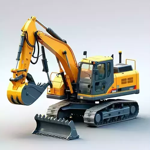 Realistic Excavator 3D Model