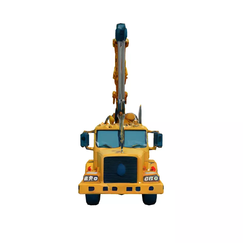 Log Truck with Crane 3D Model Low-poly 3D model_4