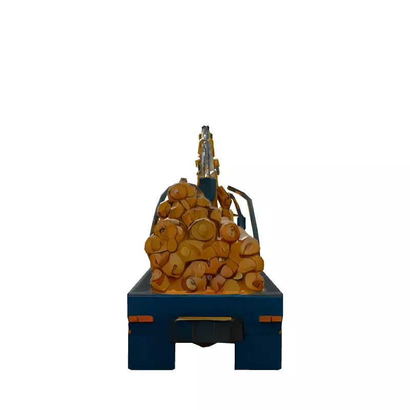 Log Truck with Crane 3D Model Low-poly 3D model_7
