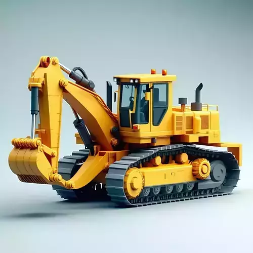 Realistic Excavator 3D Model
