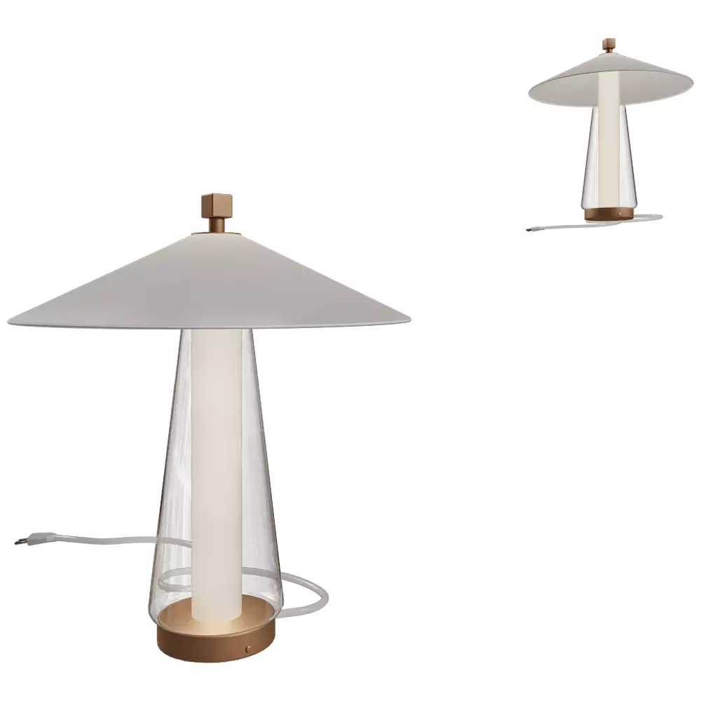 Asia Modern Glass Table Lamp Low-poly 3D model_0