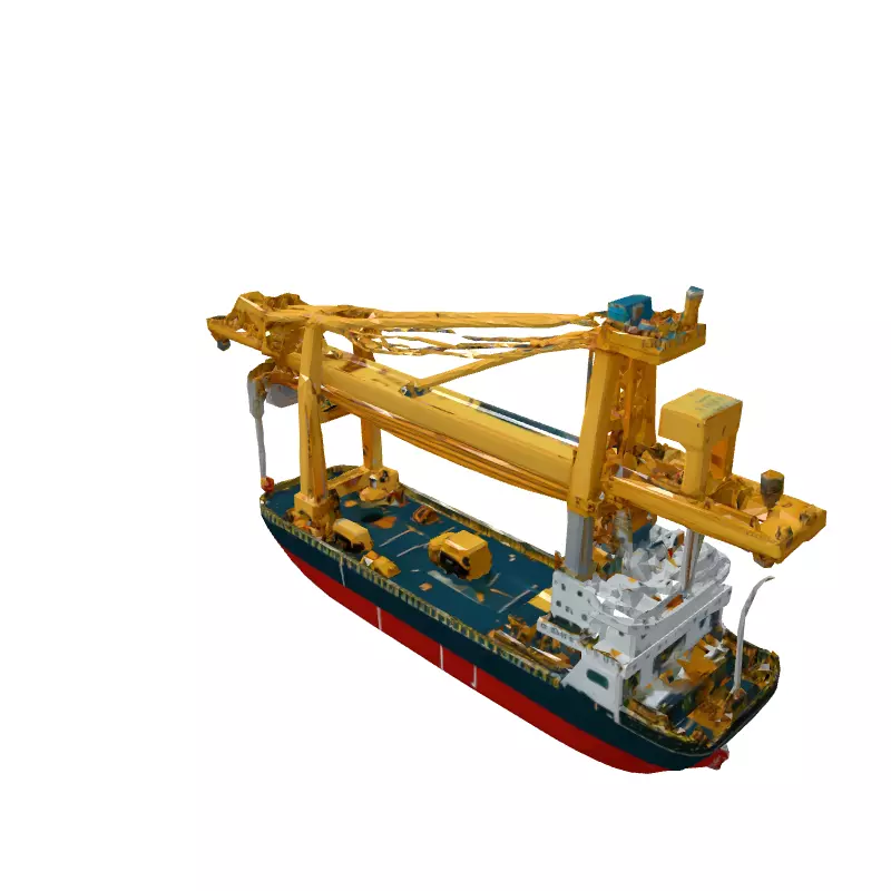 LowPoly Cargo Ship with Crane Low-poly 3D model_5