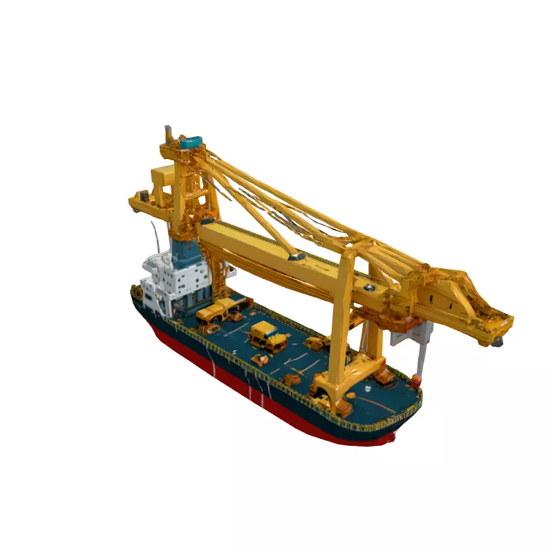 LowPoly Cargo Ship with Crane Low-poly 3D model_3