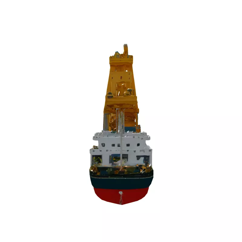 LowPoly Cargo Ship with Crane Low-poly 3D model_7
