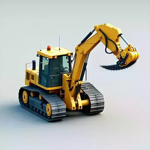 Realistic Excavator with Tree Shear