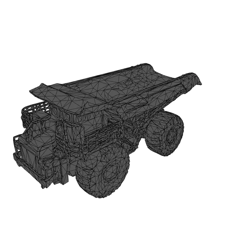 Realistic Mining Dump Truck 3D Model Low-poly 3D model_9