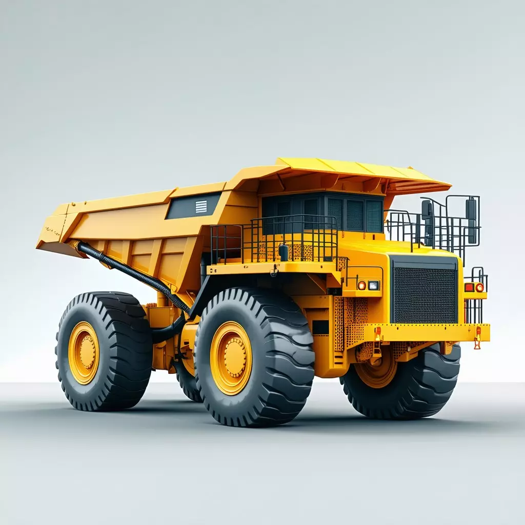 Realistic Mining Dump Truck 3D Model Low-poly 3D model_0