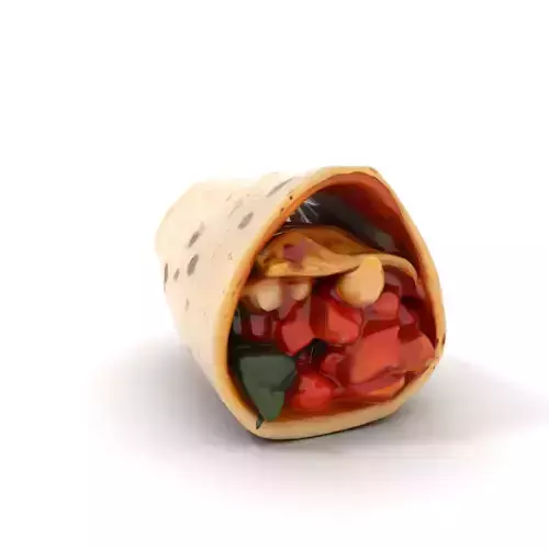 Fluffy Wrap Sandwich model pack Low-poly 3D model