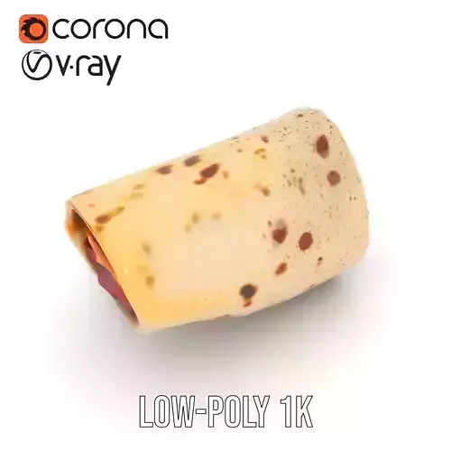 Fluffy Wrap Sandwich model pack Low-poly 3D model 7