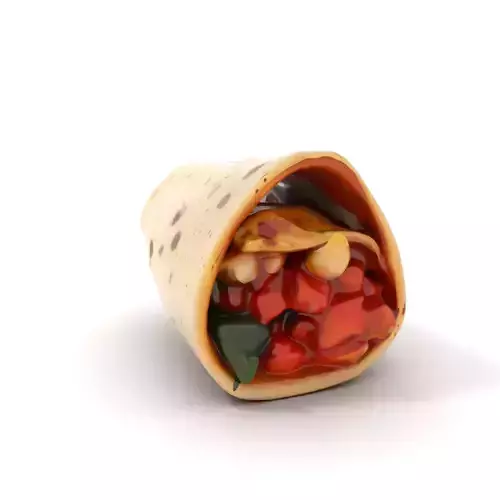 Fluffy Wrap Sandwich model pack Low-poly 3D model 6