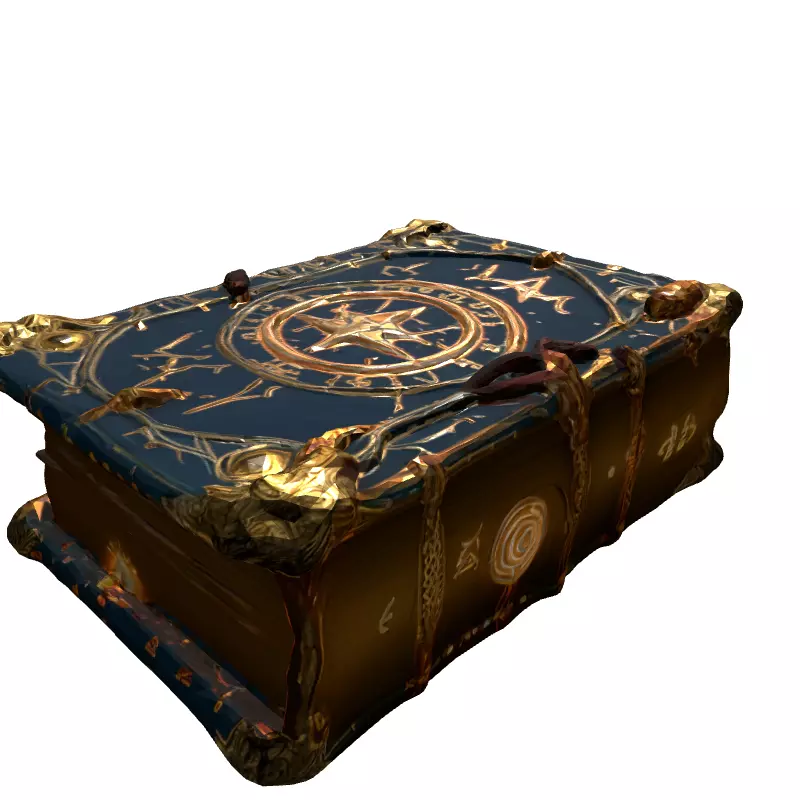 Ancient Magic Spell Book 3D Model Low-poly 3D model_6