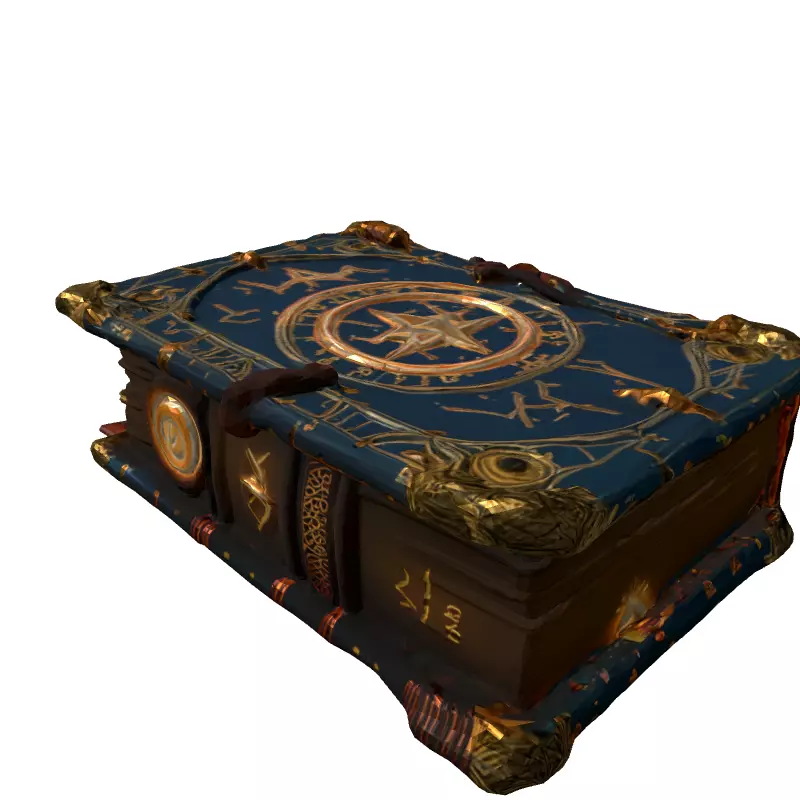 Ancient Magic Spell Book 3D Model Low-poly 3D model_5