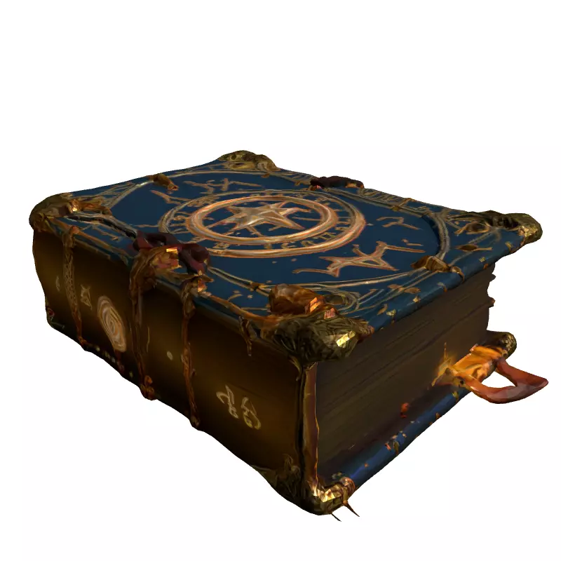 Ancient Magic Spell Book 3D Model Low-poly 3D model_3