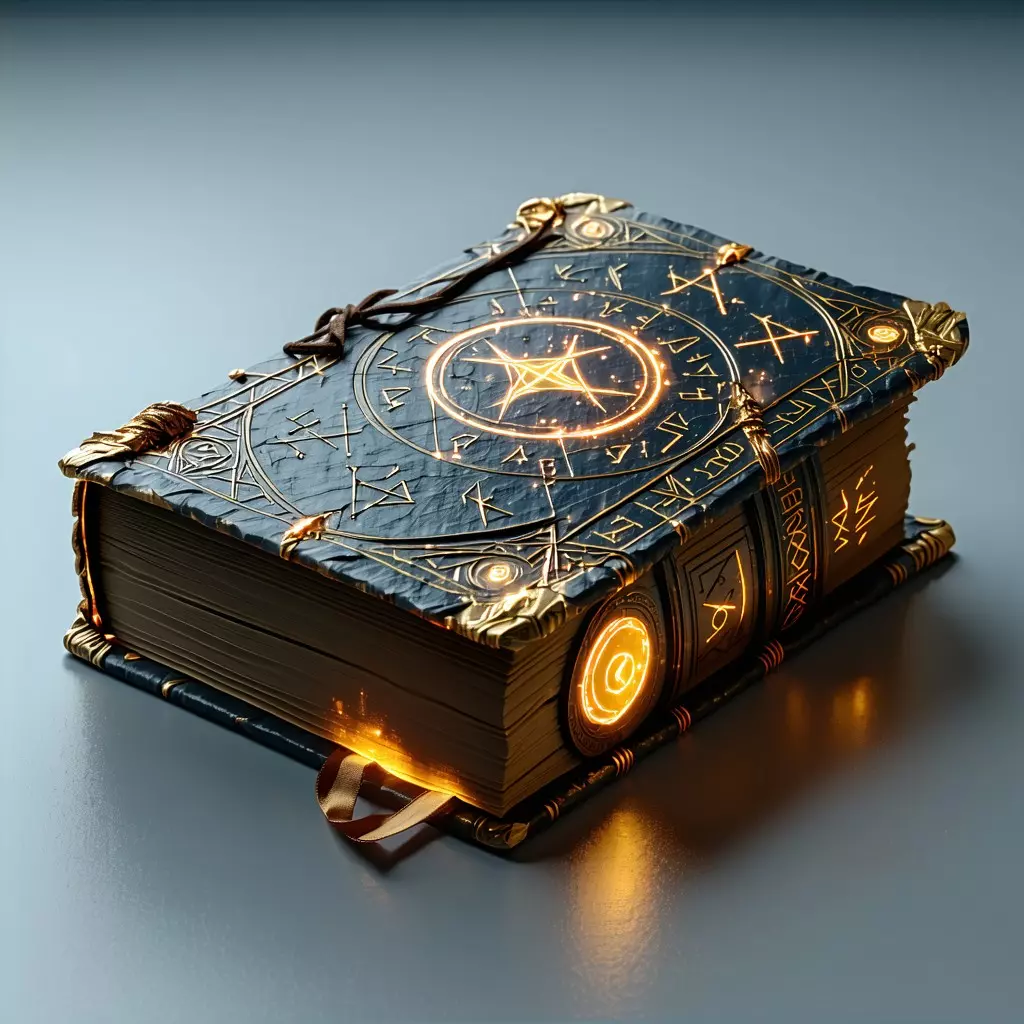 Ancient Magic Spell Book 3D Model Low-poly 3D model_0