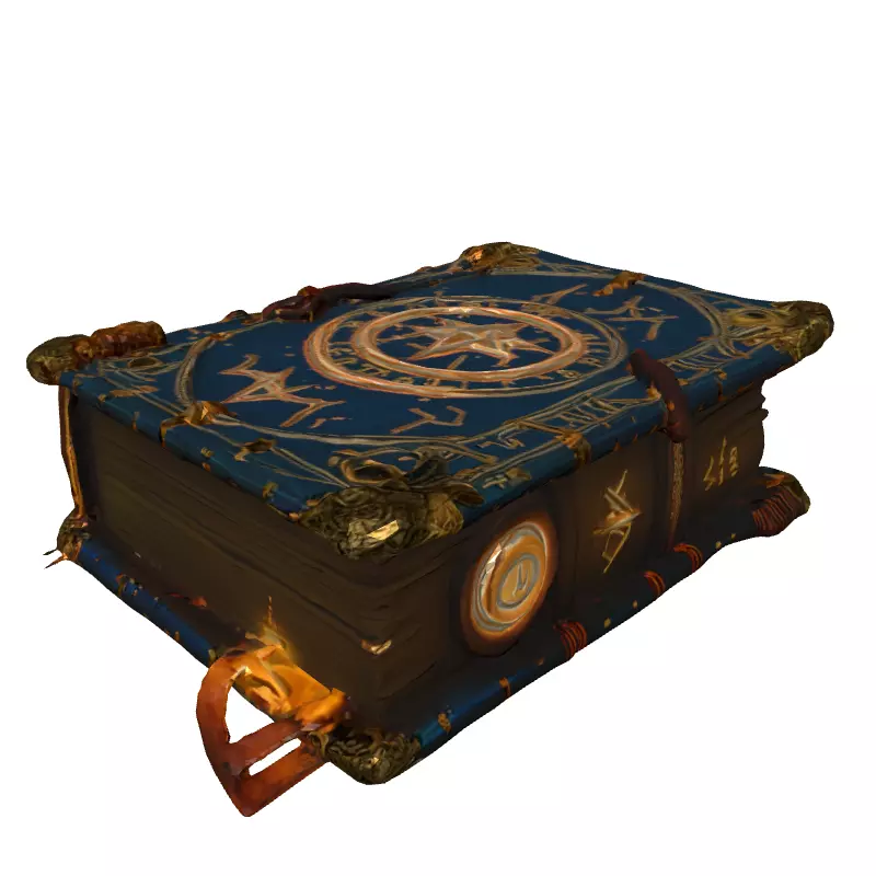 Ancient Magic Spell Book 3D Model Low-poly 3D model_2