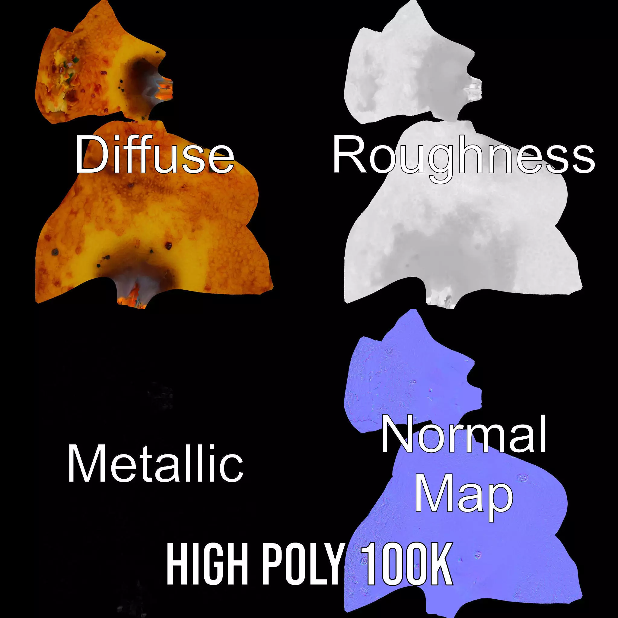 Crispy Golden Snack model pack Low-poly 3D model_3