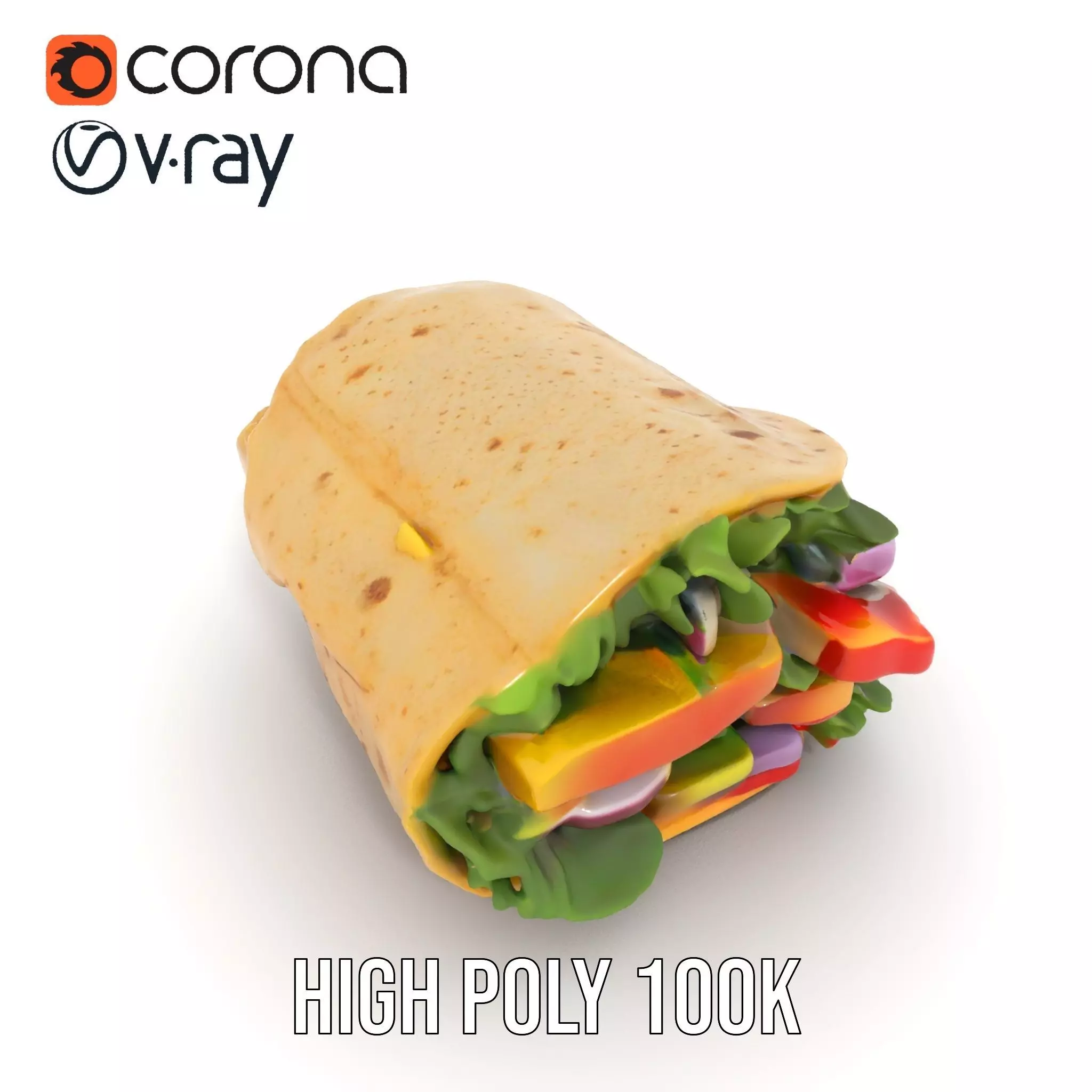 Fresh Veggie Wrap model pack Low-poly 3D model_16