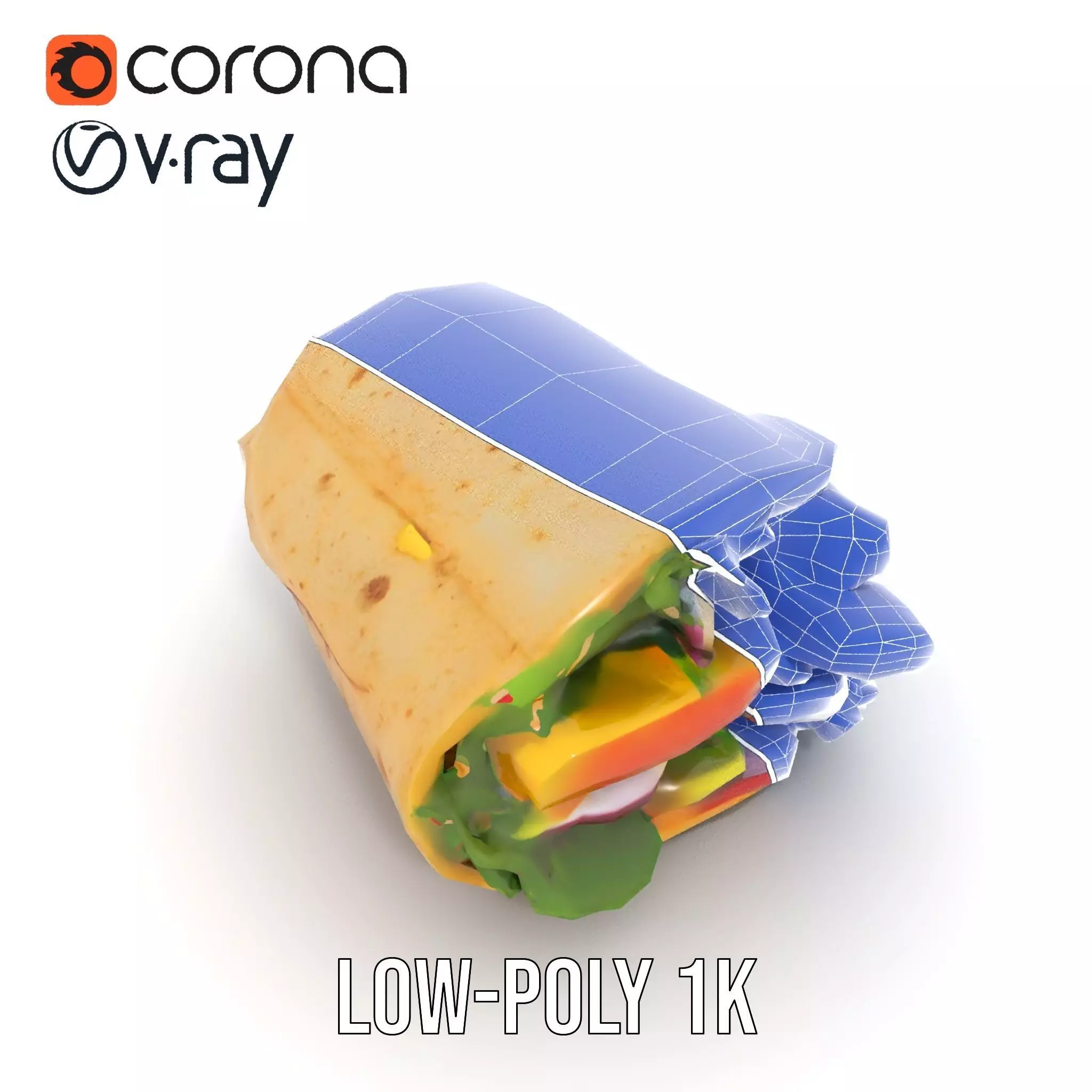 Fresh Veggie Wrap model pack Low-poly 3D model_23