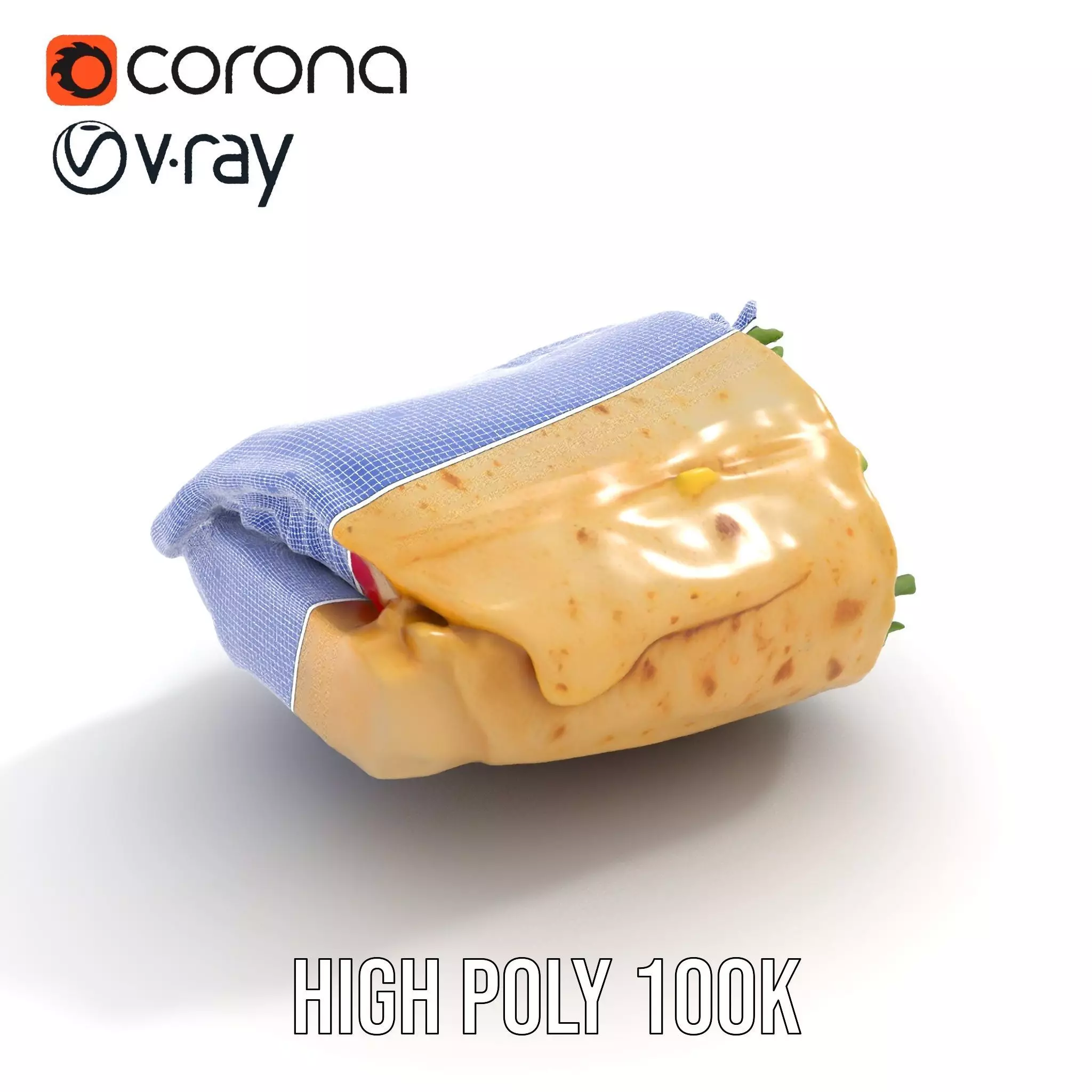 Fresh Veggie Wrap model pack Low-poly 3D model_34