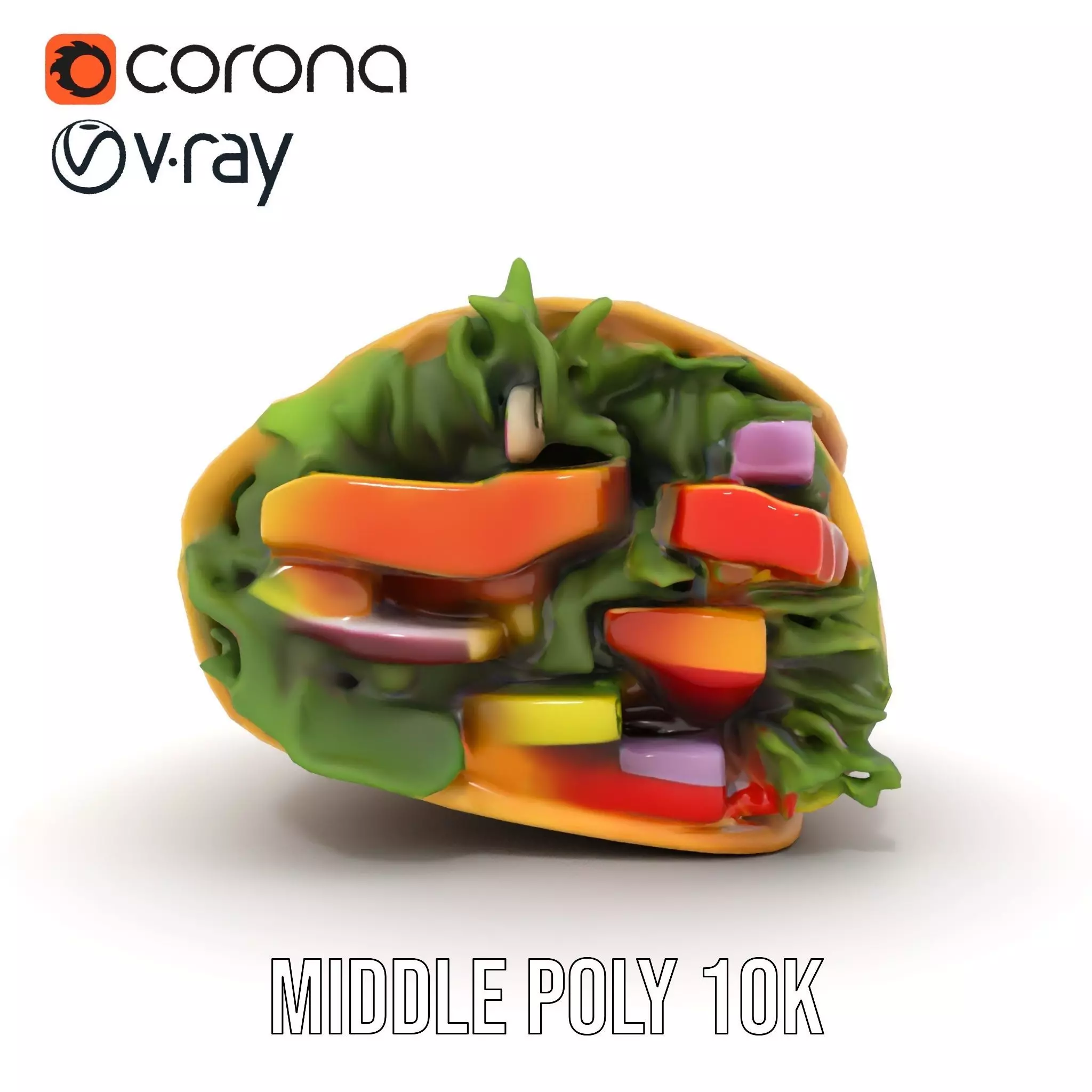 Fresh Veggie Wrap model pack Low-poly 3D model_28