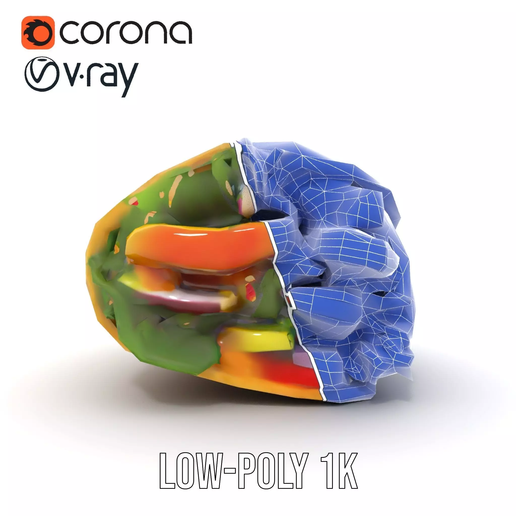 Fresh Veggie Wrap model pack Low-poly 3D model_32