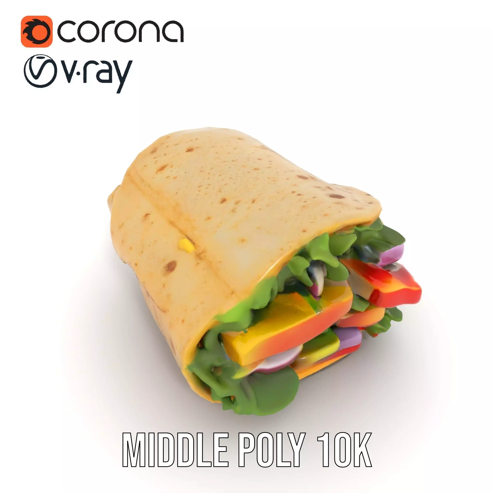 Fresh Veggie Wrap model pack Low-poly 3D model_7