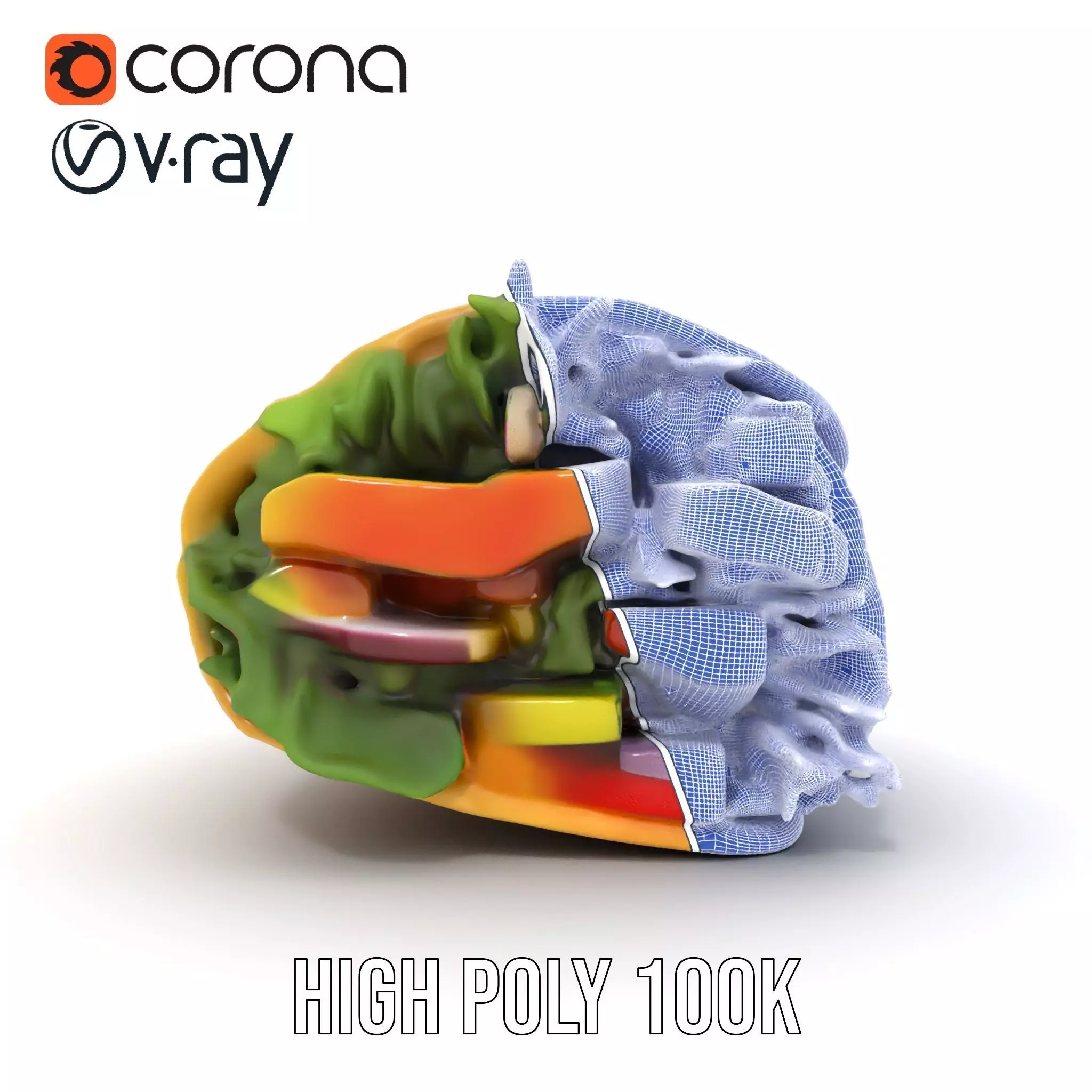 Fresh Veggie Wrap model pack Low-poly 3D model_33