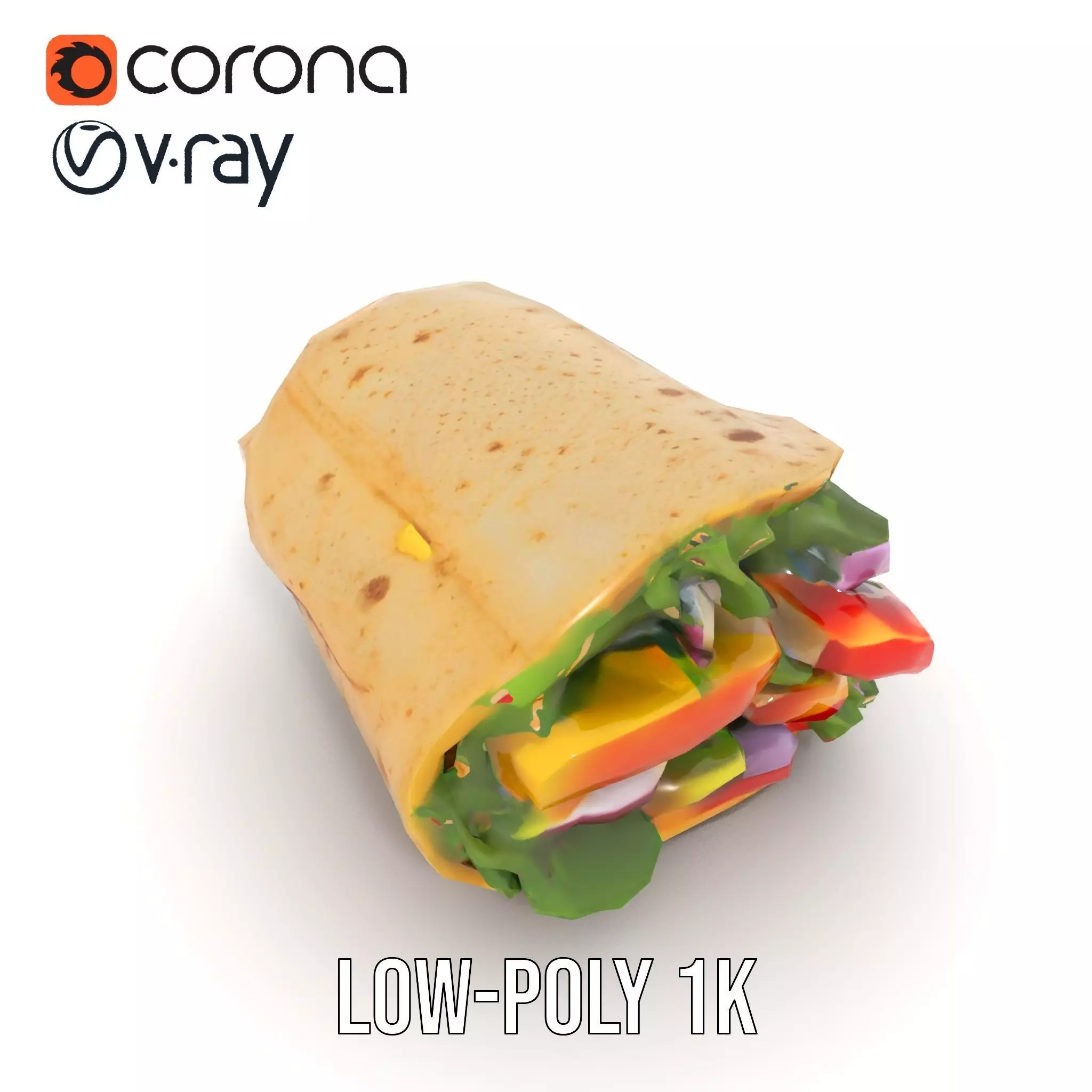 Fresh Veggie Wrap model pack Low-poly 3D model_18