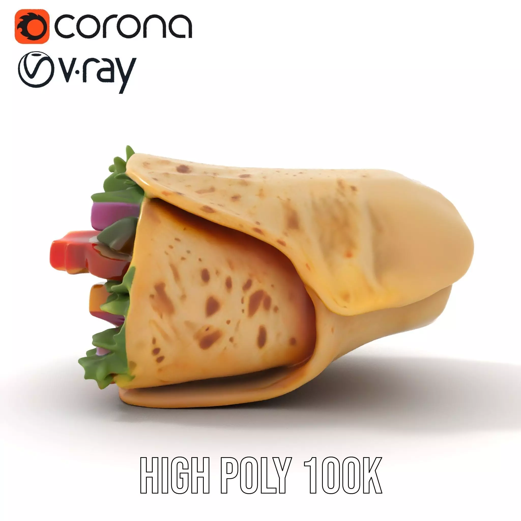 Fresh Veggie Wrap model pack Low-poly 3D model_24