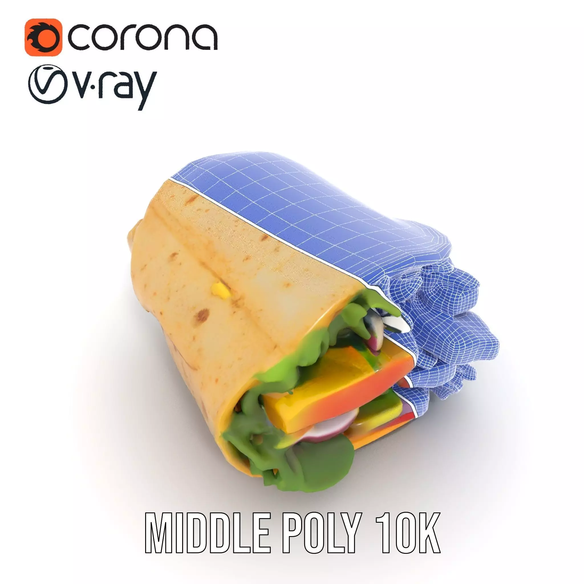 Fresh Veggie Wrap model pack Low-poly 3D model_6