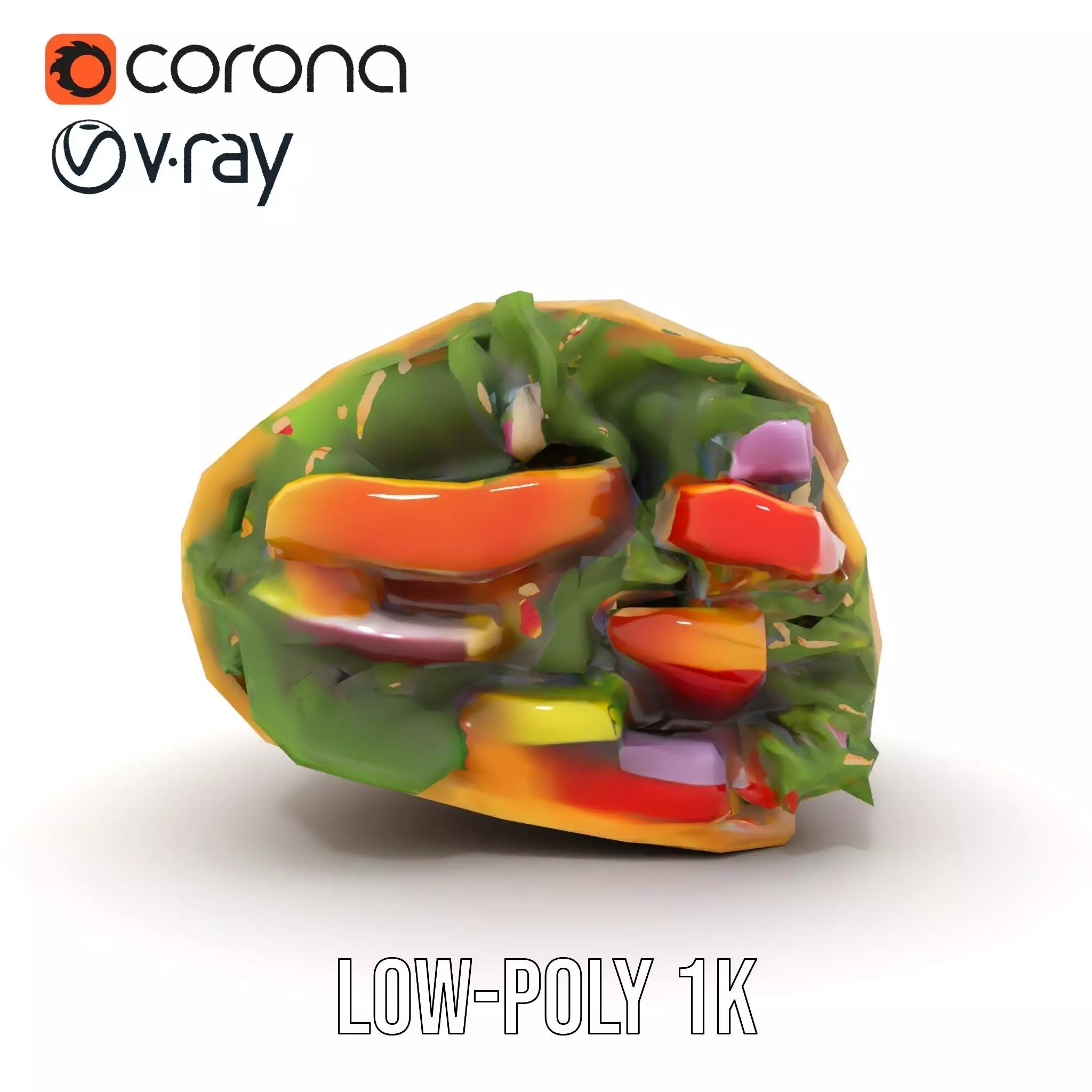 Fresh Veggie Wrap model pack Low-poly 3D model_15