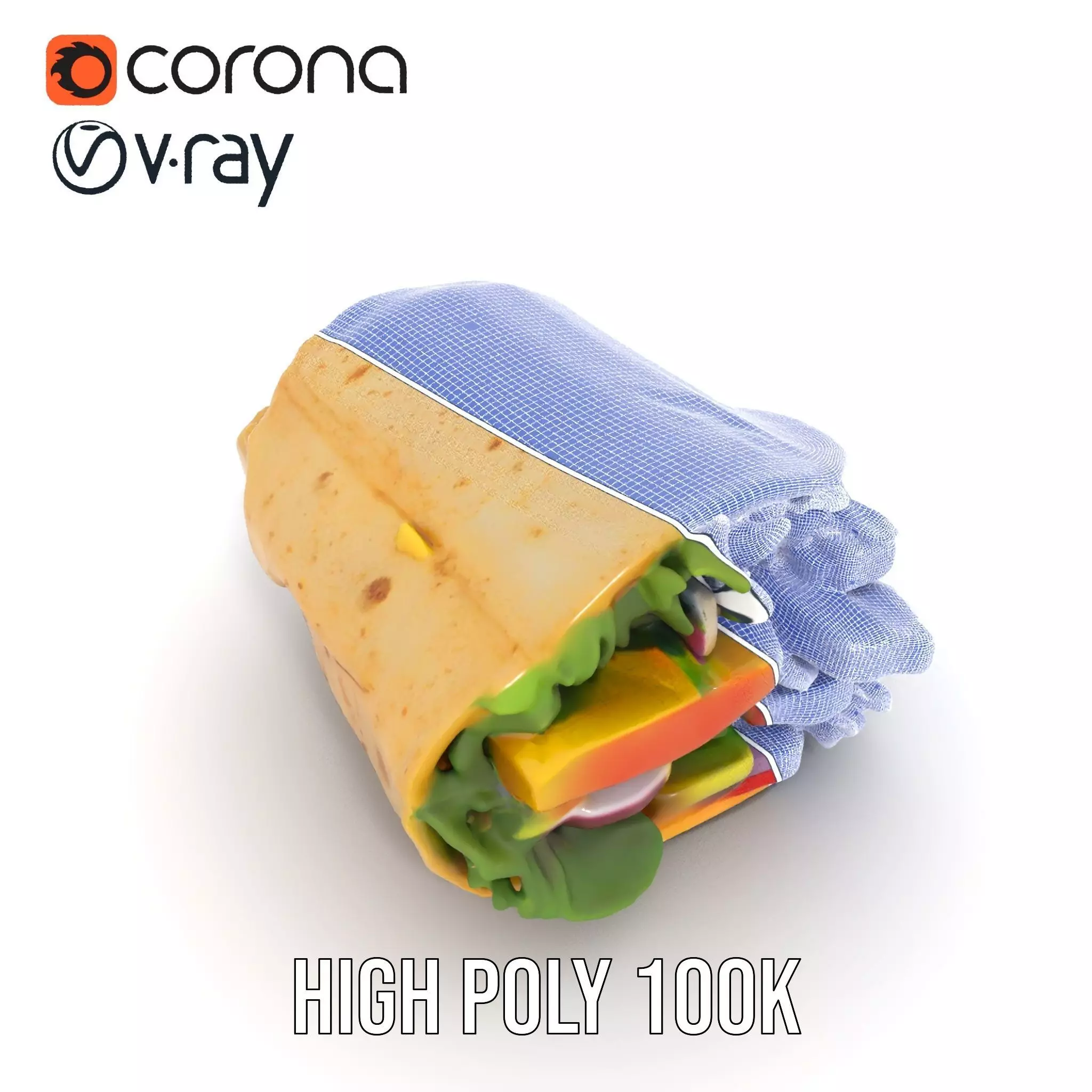 Fresh Veggie Wrap model pack Low-poly 3D model_35