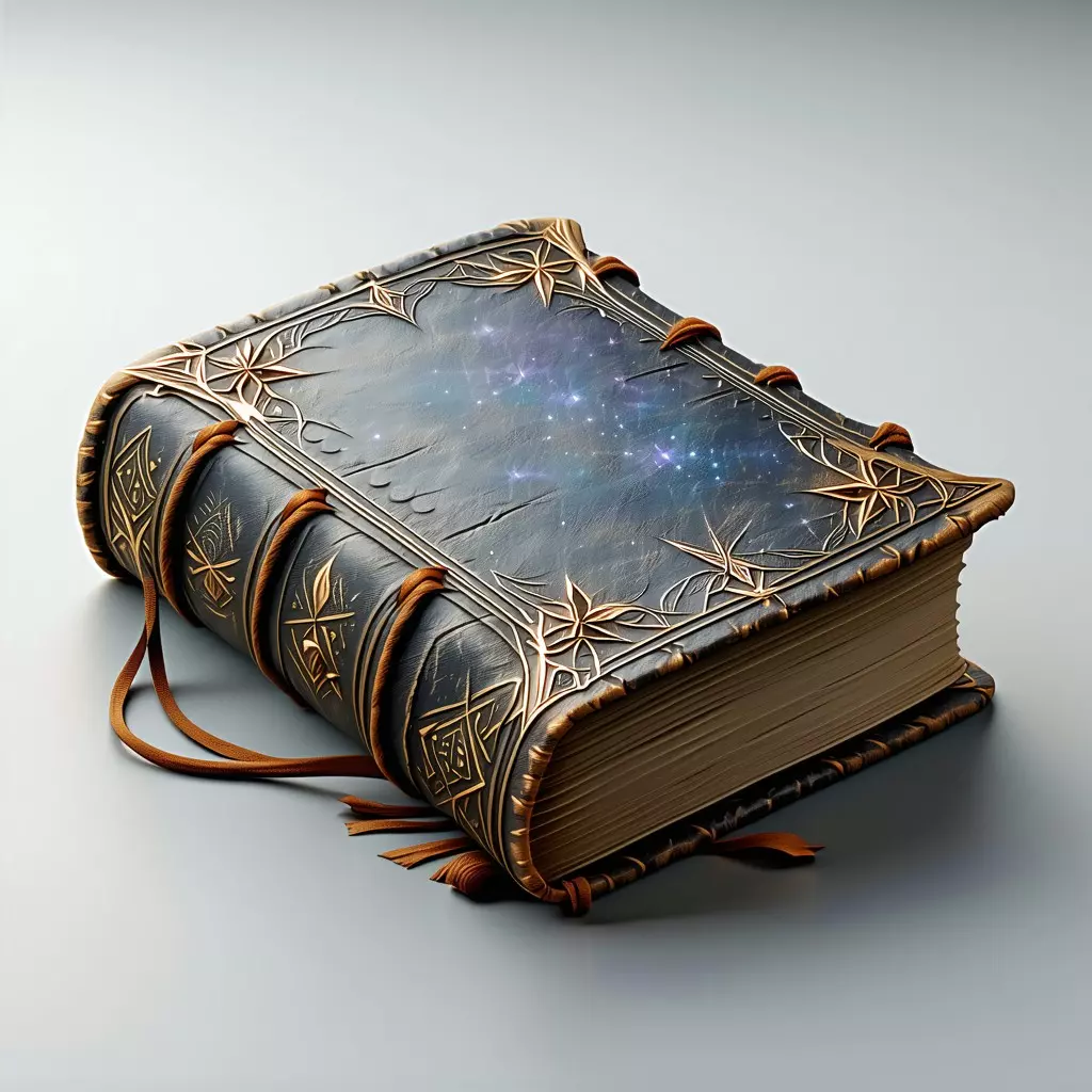 Ancient Magic Spell Book 3D Model Low-poly 3D model_0