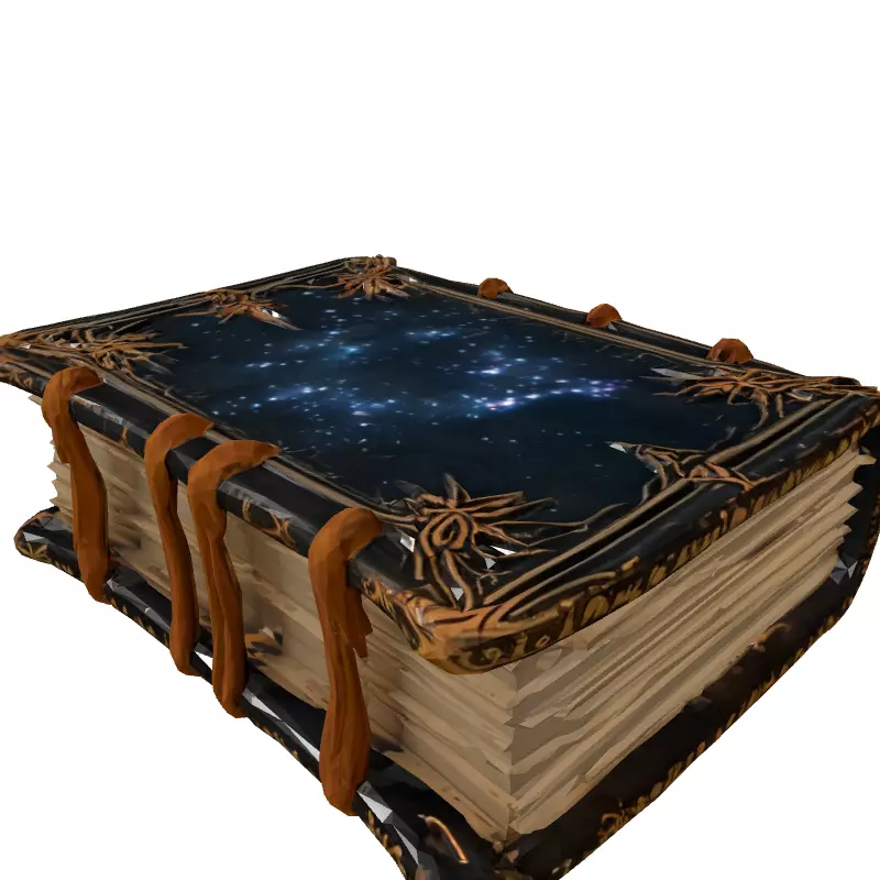 Ancient Magic Spell Book 3D Model Low-poly 3D model_5