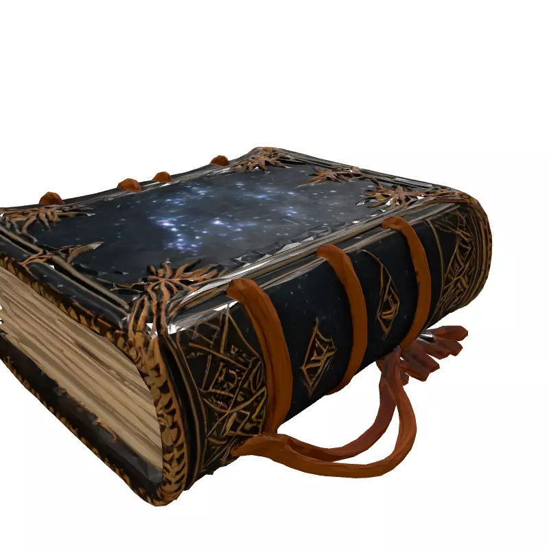 Ancient Magic Spell Book 3D Model Low-poly 3D model_6