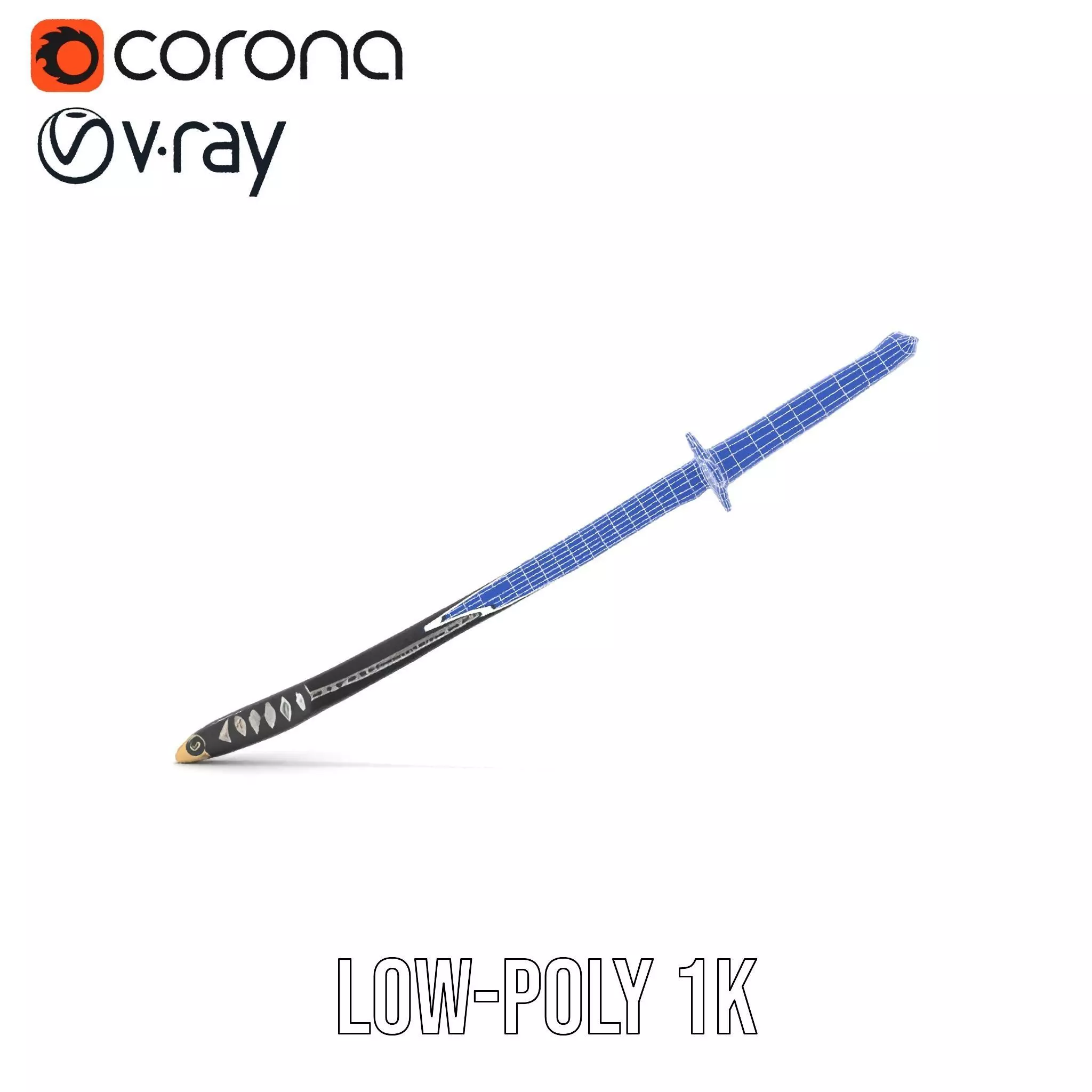 Samurai Katana model pack Low-poly 3D model_22