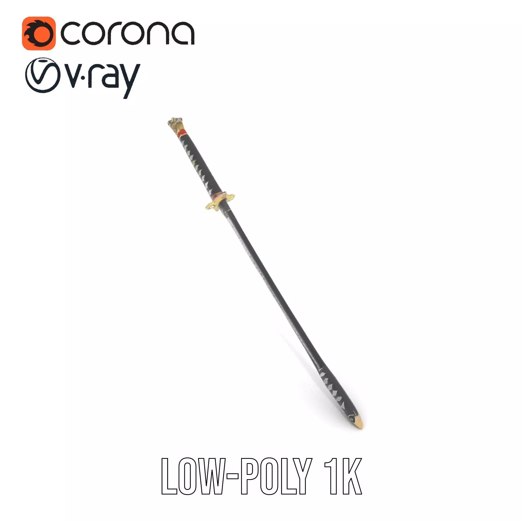 Samurai Katana model pack Low-poly 3D model_14