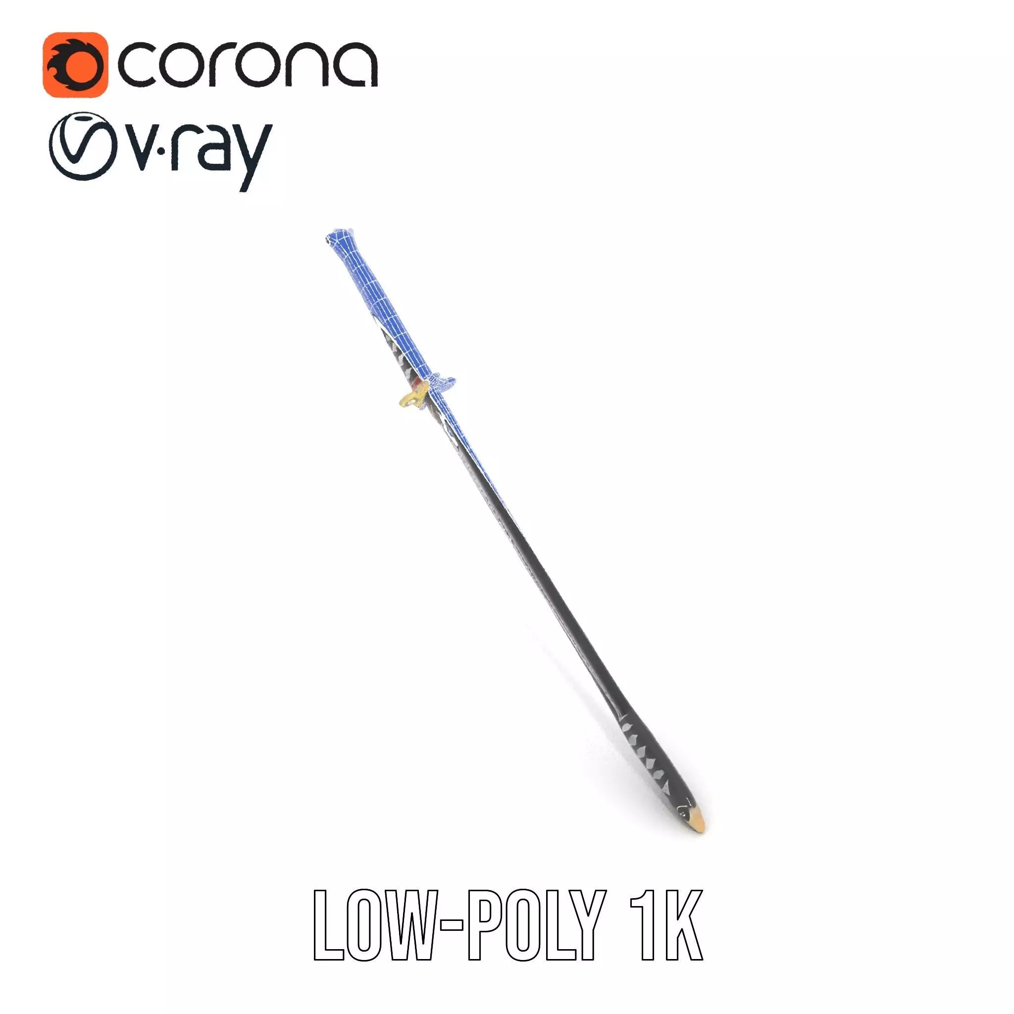 Samurai Katana model pack Low-poly 3D model_31