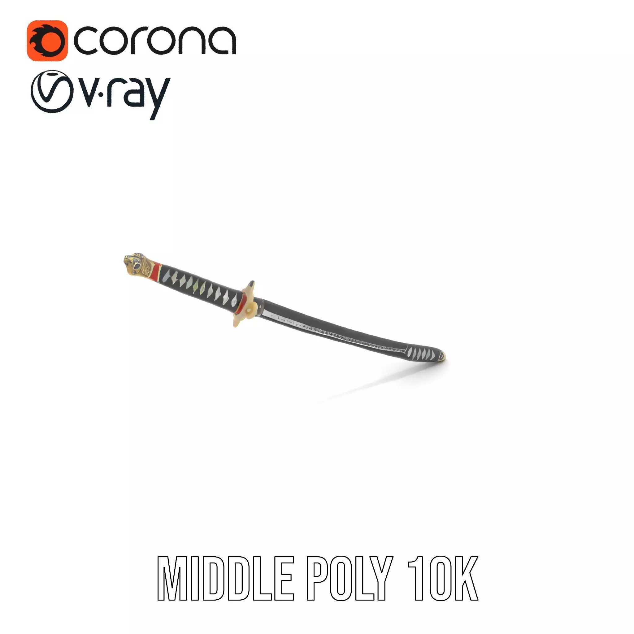 Samurai Katana model pack Low-poly 3D model_13