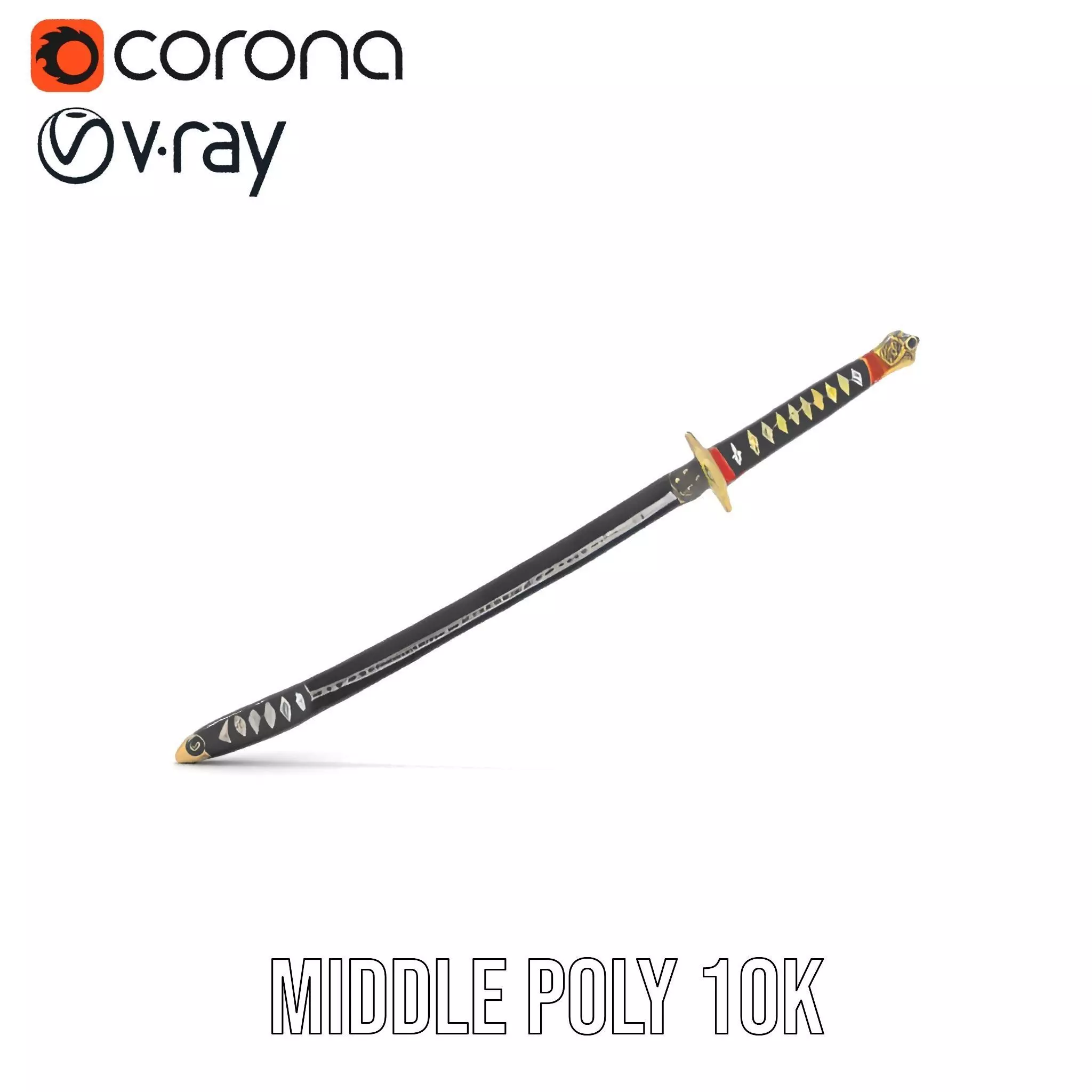 Samurai Katana model pack Low-poly 3D model_24
