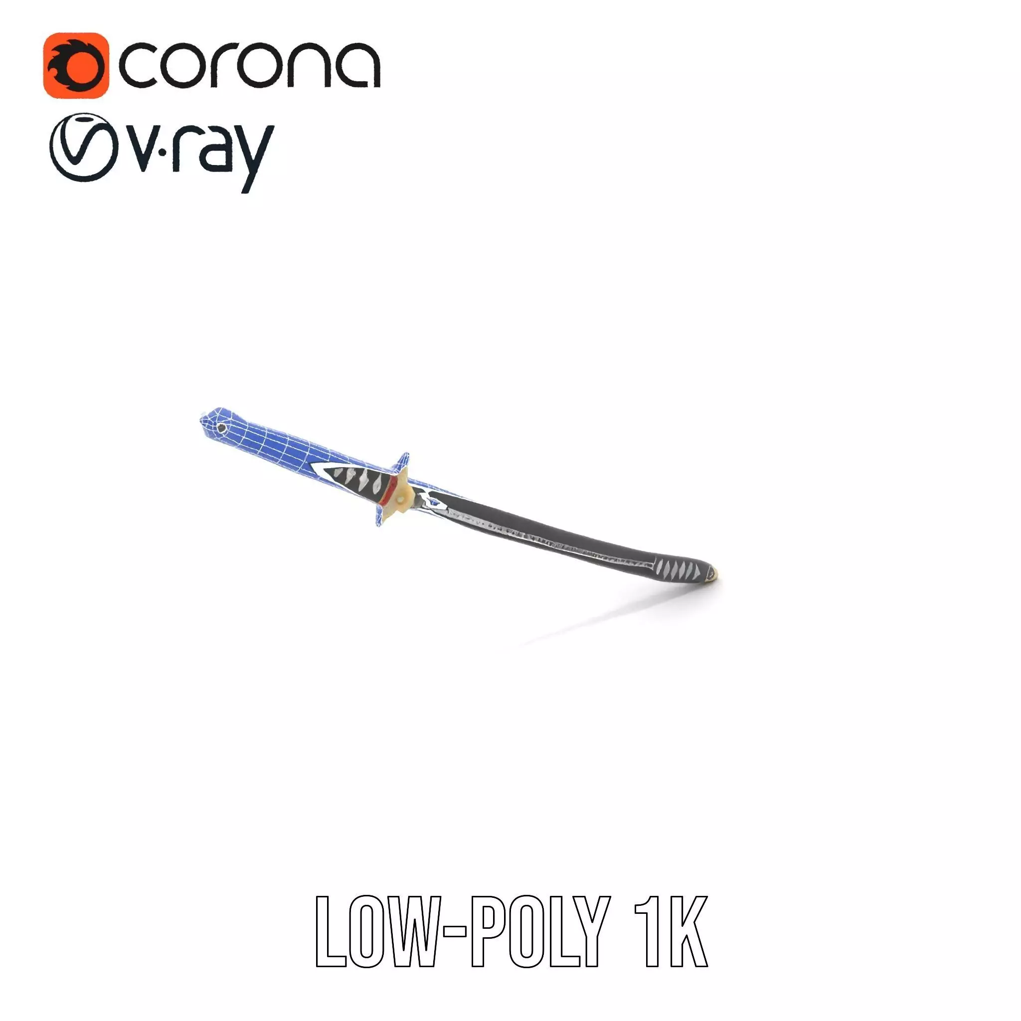 Samurai Katana model pack Low-poly 3D model_16