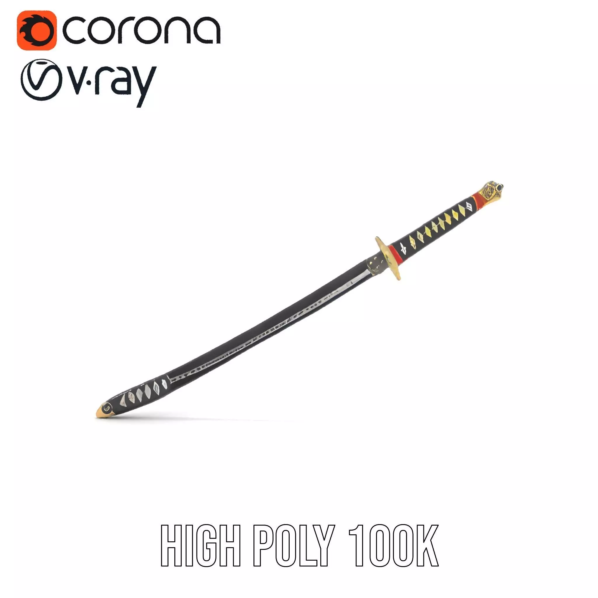 Samurai Katana model pack Low-poly 3D model_20
