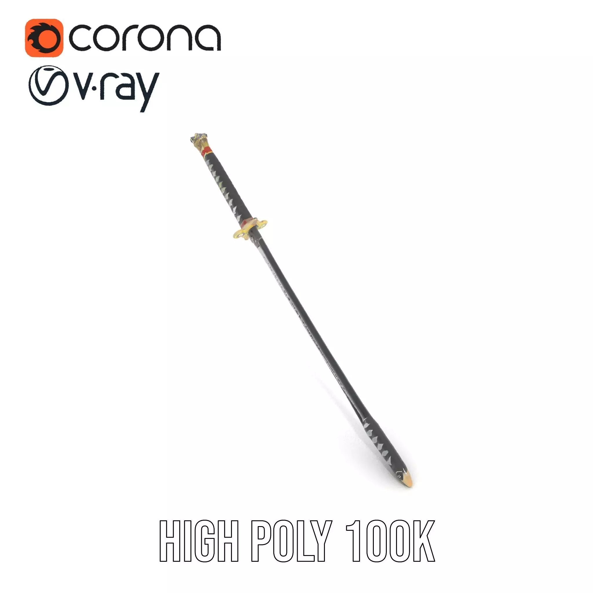 Samurai Katana model pack Low-poly 3D model_17