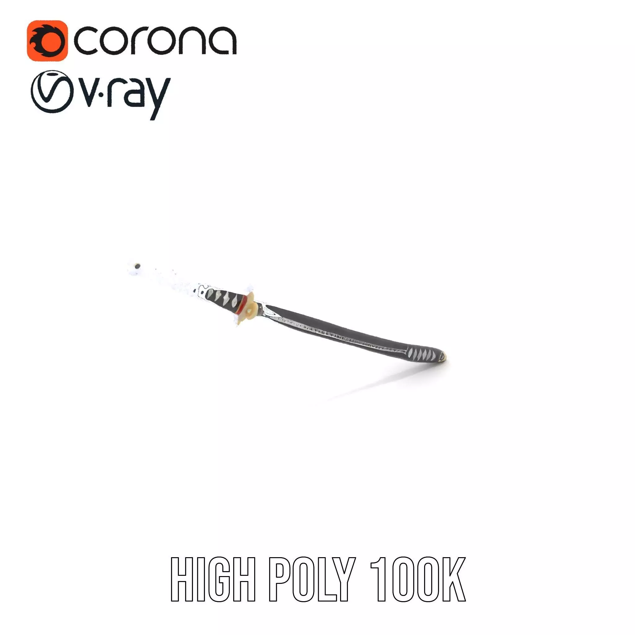 Samurai Katana model pack Low-poly 3D model_32