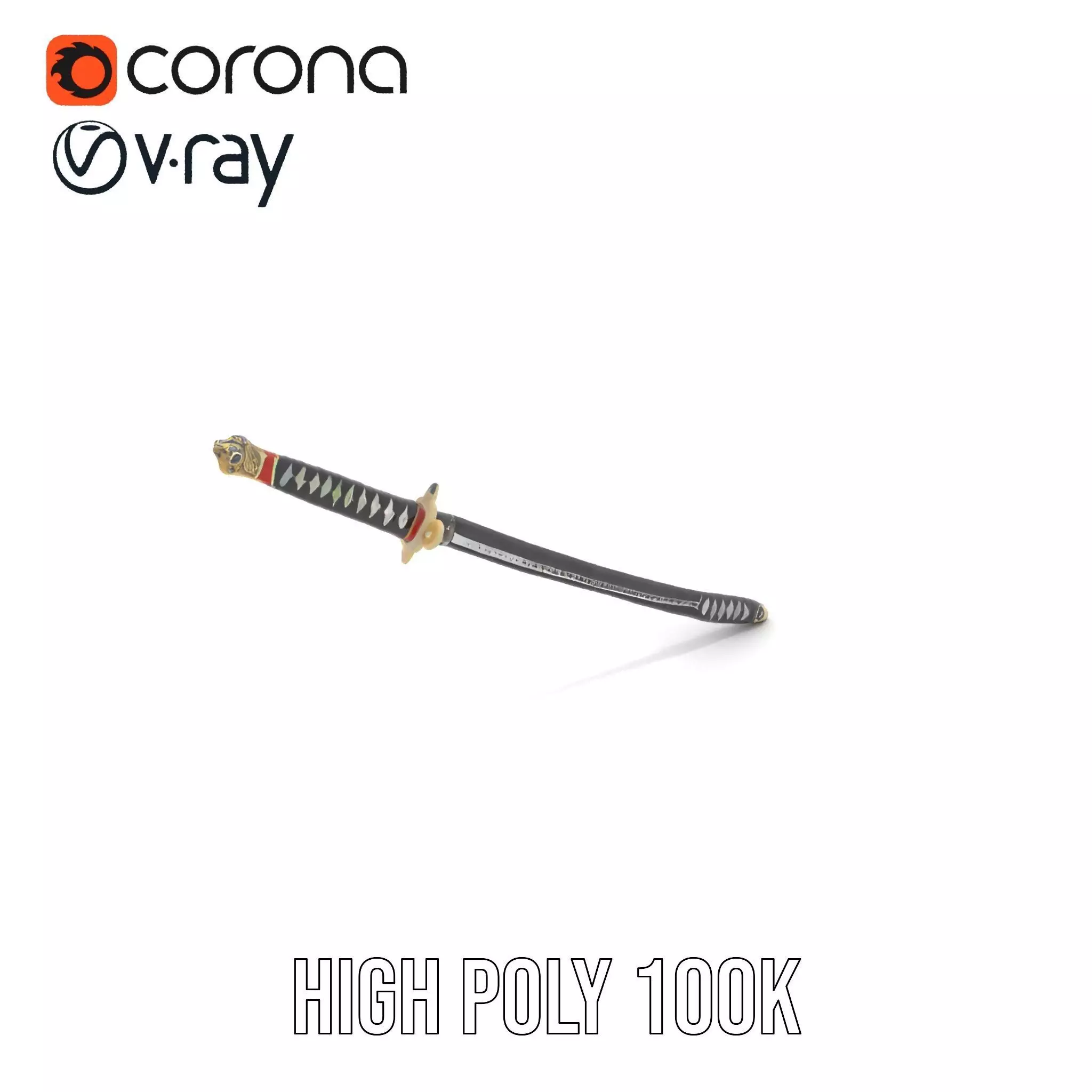 Samurai Katana model pack Low-poly 3D model_34