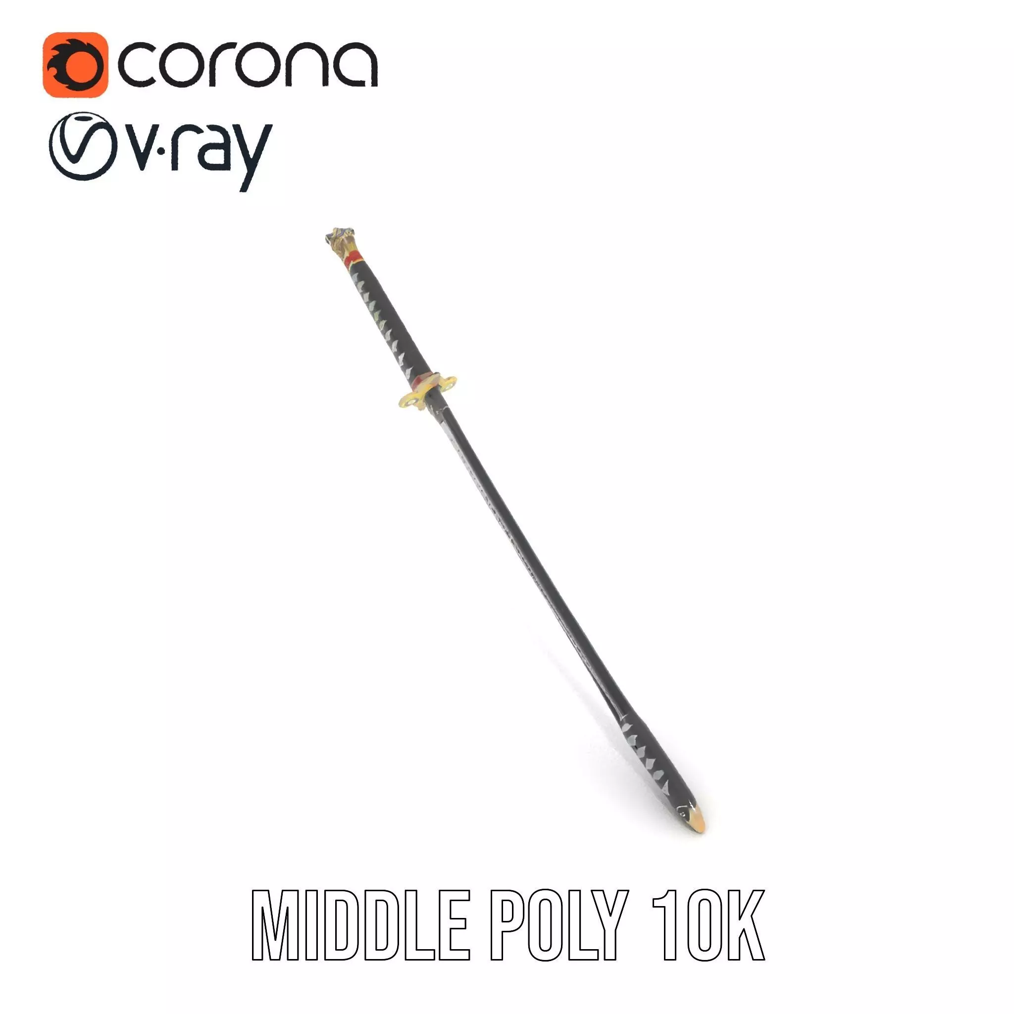 Samurai Katana model pack Low-poly 3D model_11