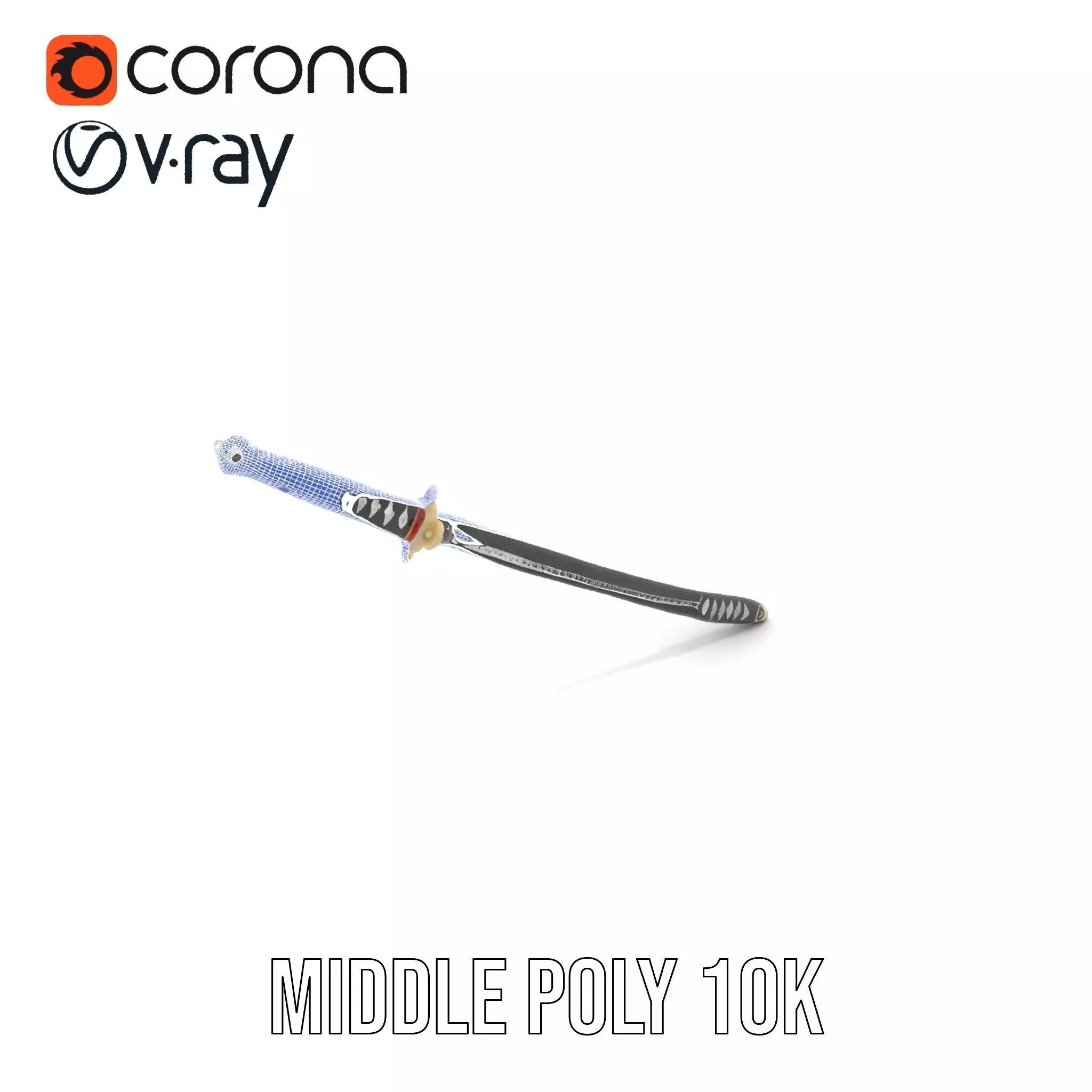 Samurai Katana model pack Low-poly 3D model_6