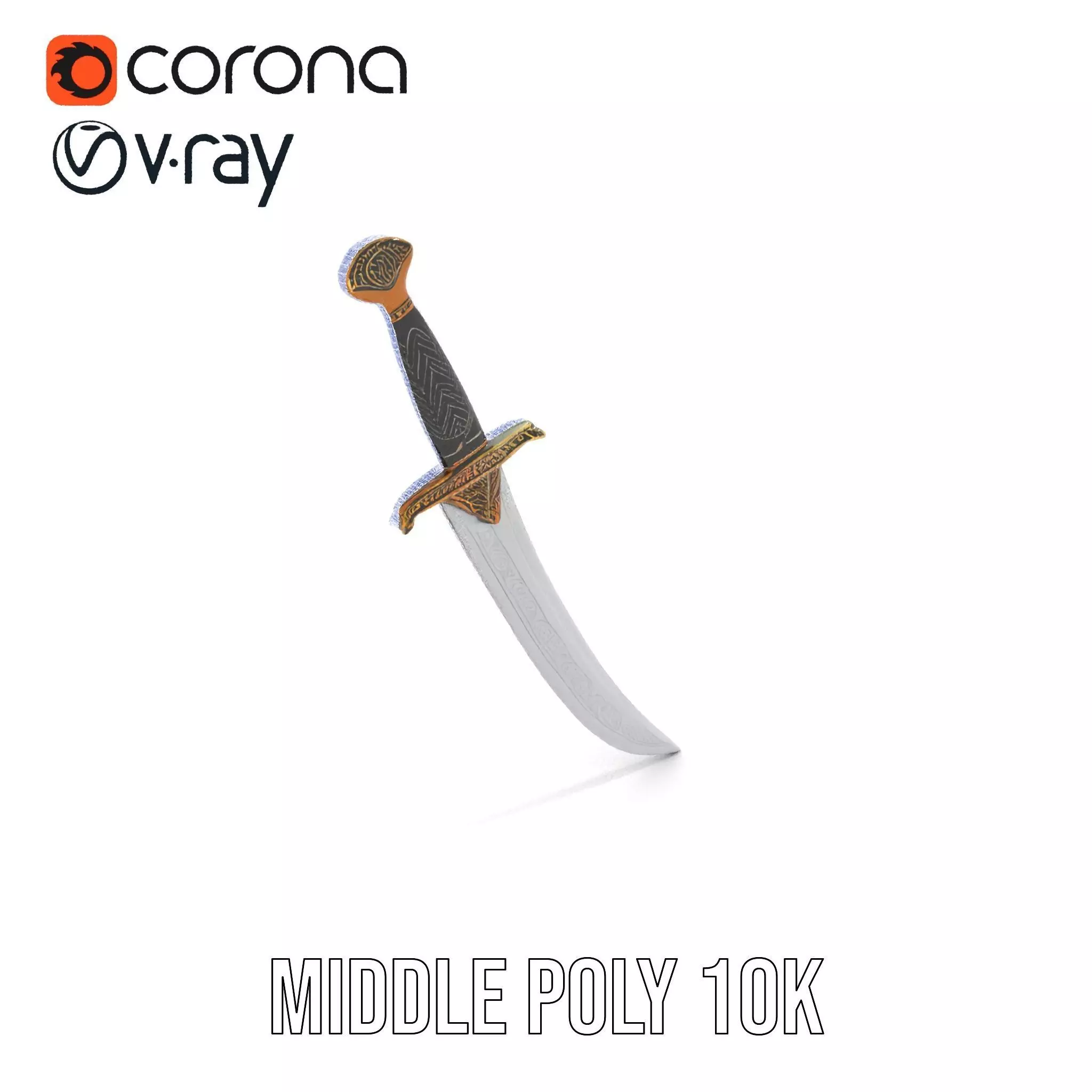 Elven Curved Blade model pack Low-poly 3D model_24